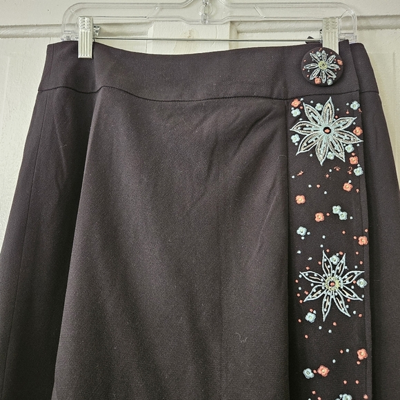 LaVie Boheme Women’s Black Embroidered A-Line Knee-length Skirt Size 10, Boho - Picture 2 of 7